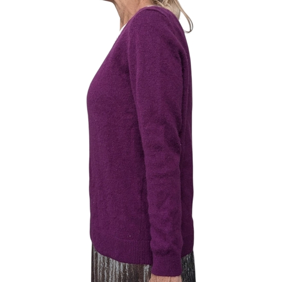 41 Hawthorn 100% Cashmere Sweater Purple V Neck Long Sleeve Women’s XL - Picture 3 of 9